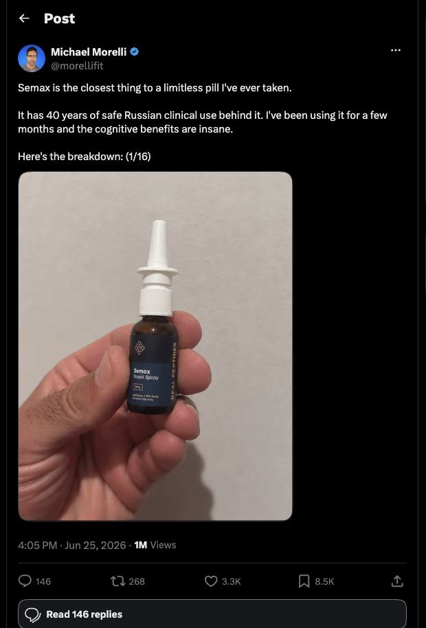 Native X capture of Michael Morelli's Semax thread